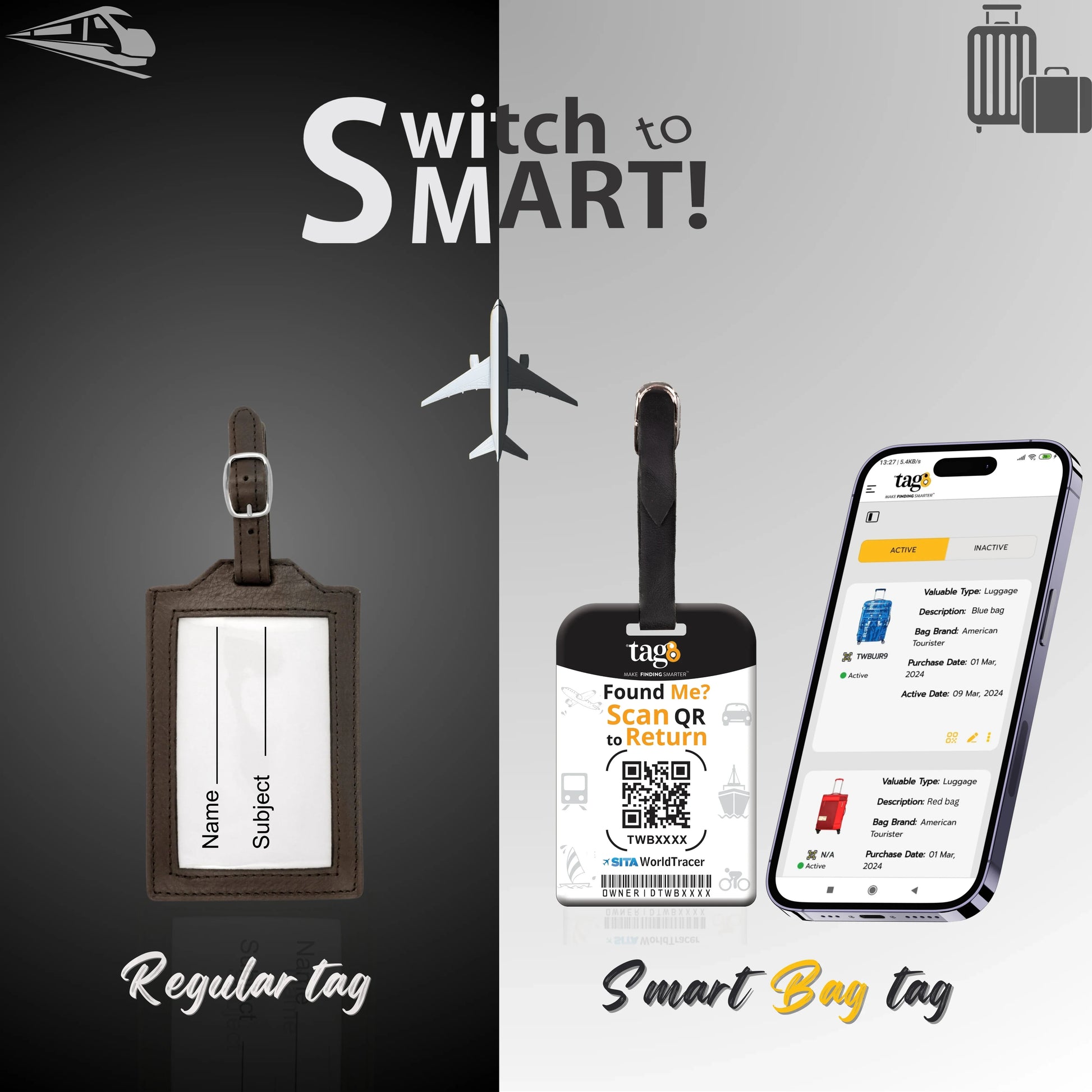 Smart Bag Security Tag - Germany Flag [Pack 2]-1