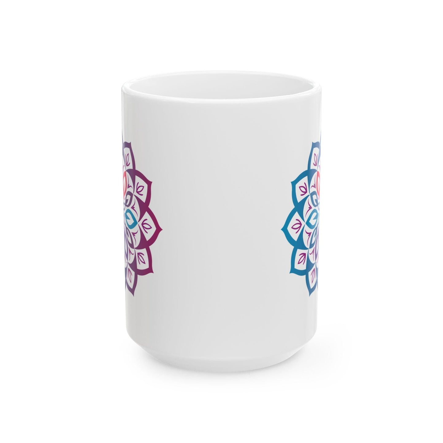Mystic Aura Mandala Ceramic Mug | Blue Purple Boho Coffee Cup-2