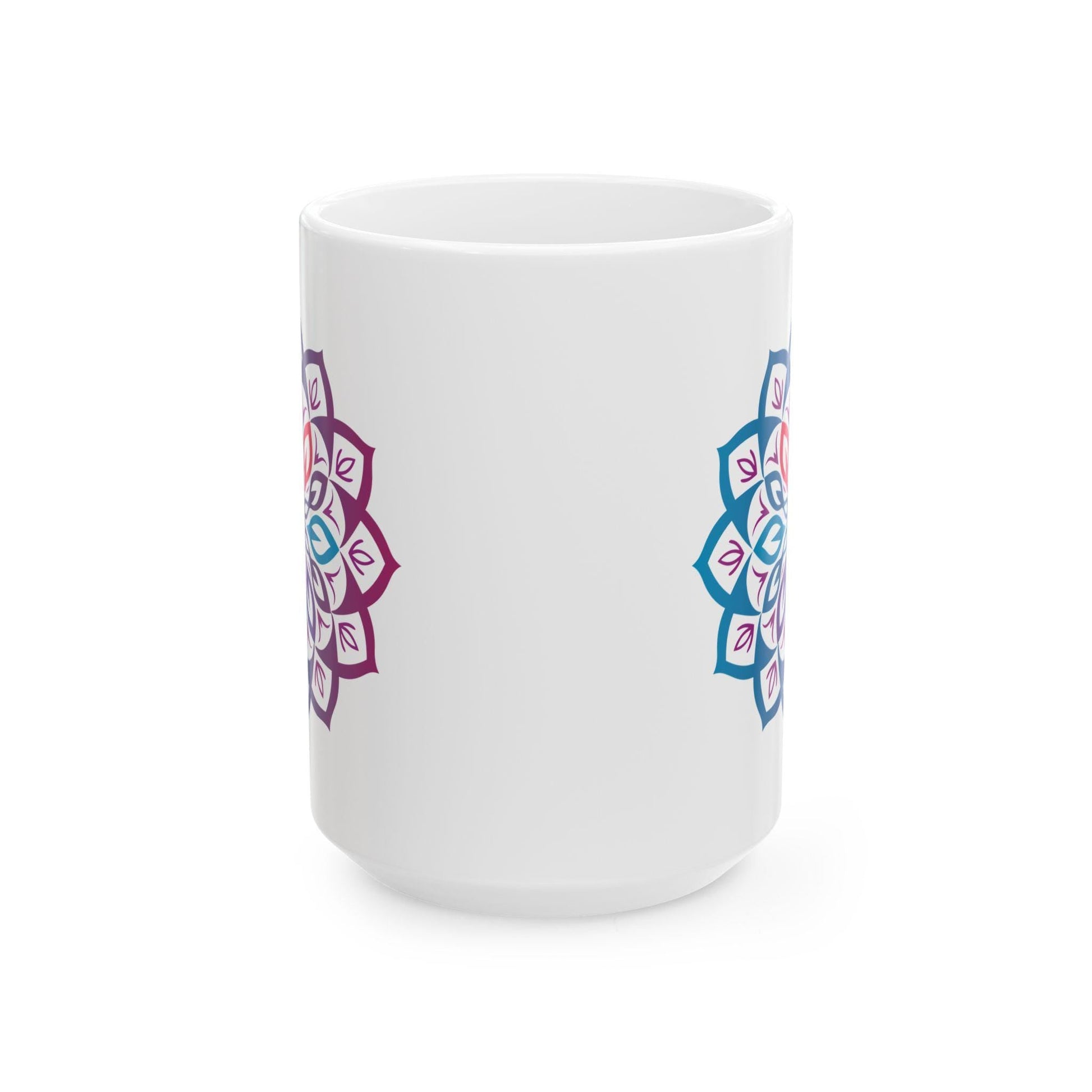 Mystic Aura Mandala Ceramic Mug | Blue Purple Boho Coffee Cup-2